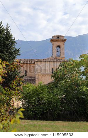 Corfinio, Italy - September 06,2015: View Of Basilica Valvense Of San Pelino In Corfinio, L'aquila,