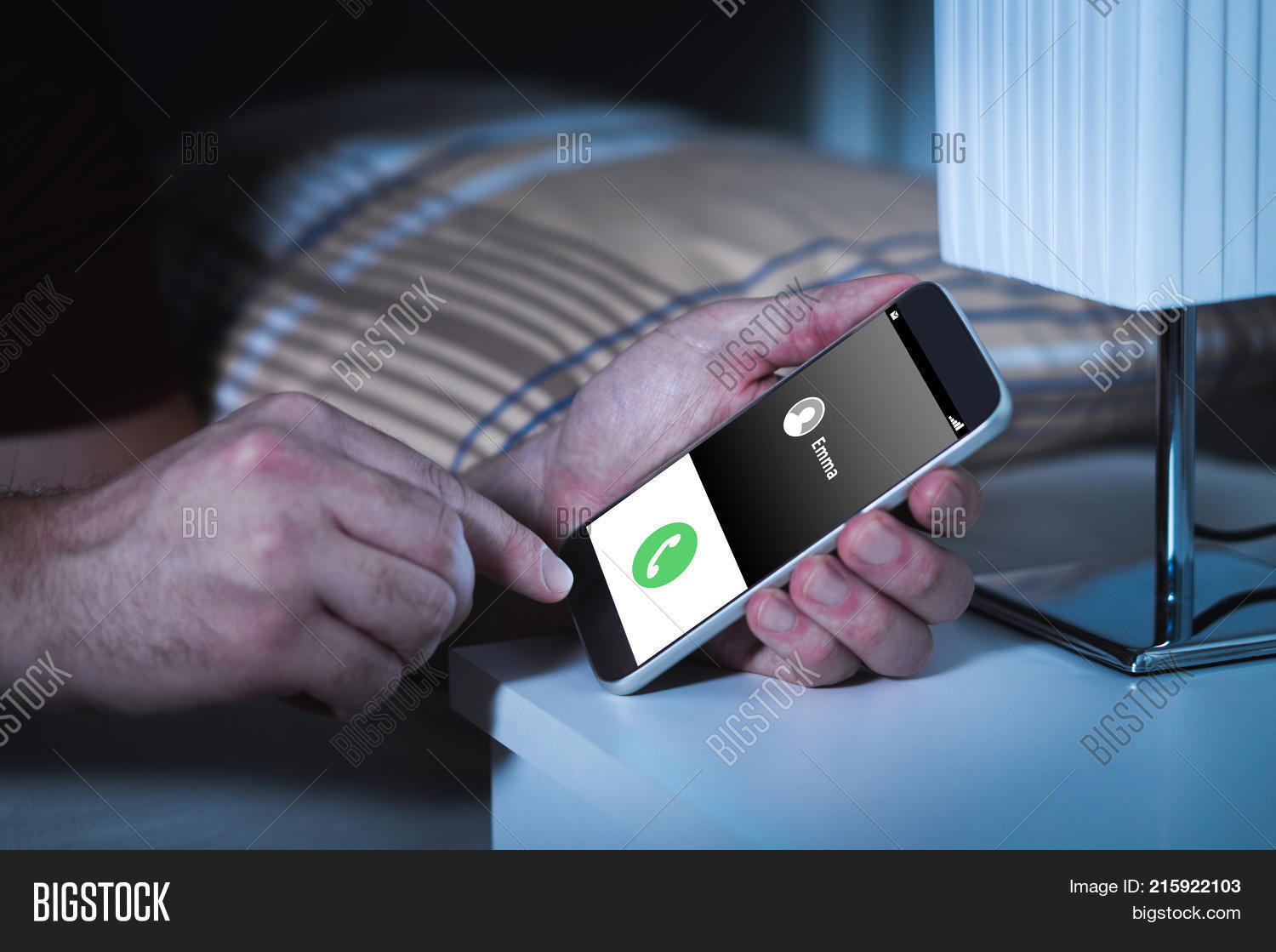 Phone Call Middle Image Photo Free Trial Bigstock