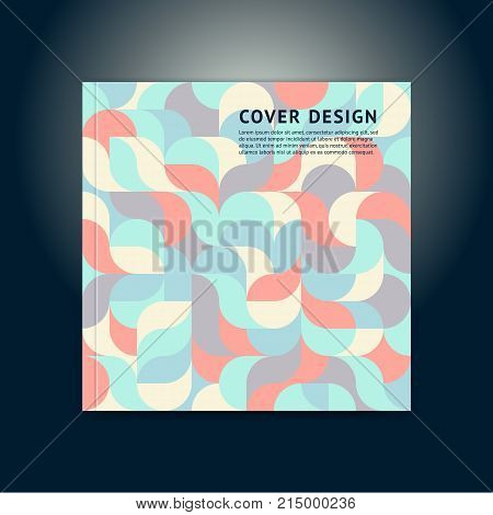 Geometric color cover in a modern flat style with space for a title and logo. Vector illustration. Brochure layout of the template cover design square booklet, magazine, leaflet. Seamless pattern.