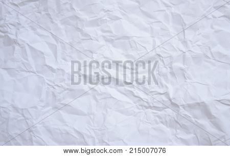 crumpled white paper used for background and texture