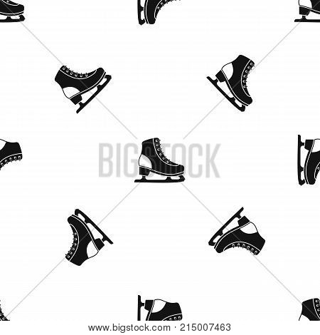 Ice skate pattern repeat seamless in black color for any design. Vector geometric illustration