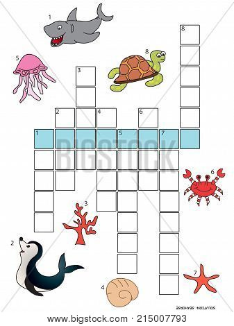 Game for children : crossword with marine life