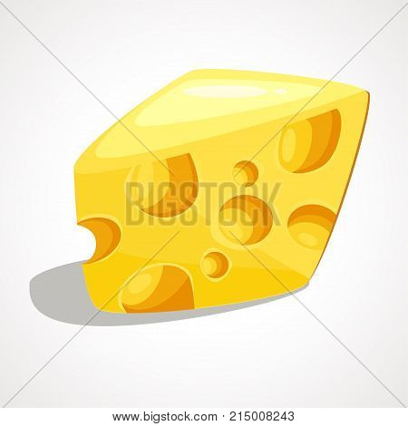 Vector illustration of a piece of yellow cheese