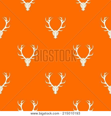 Deer antler pattern repeat seamless in orange color for any design. Vector geometric illustration