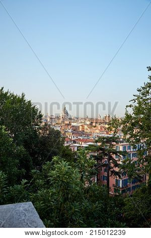 Rome From The Observation Deck Terrazza Del Pincio