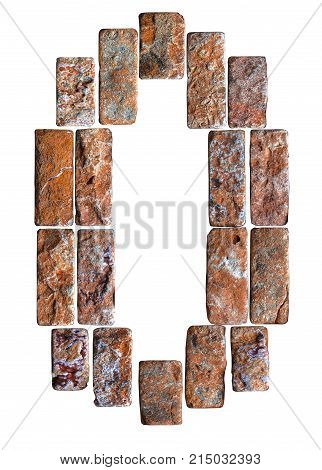 number of natural stone isolated on white background