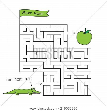 Cartoon crocodile maze game. Funny game for children education