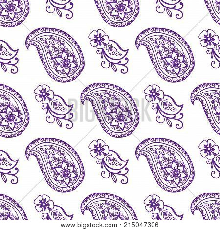 Henna tattoo mehndi flower template doodle ornamental lace decorative element and indian design seamless pattern paisley arabesque mhendi embellishment vector. Traditional decorative mandala element.