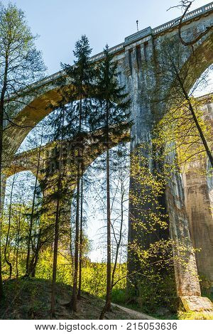Old Concrete Railway Bridge In Stanczyki, Mazury, Poland