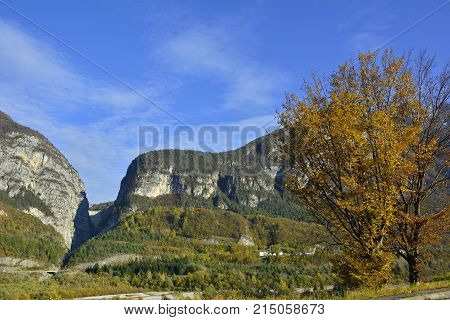 The Vajont Dam in Fviuli Venezia Giulia north east Italy. The dam is famous for a deadly landslide in 1963.