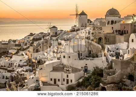 Vier of oia village , santorini greece