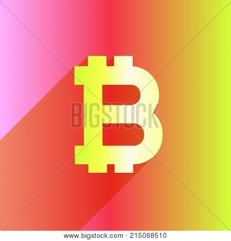 Bitcoin is a new generation of money. The idea for a business poster. Icon bitcoin - large scale plan