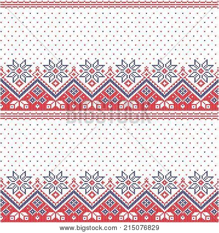 Christmas New Year's Winter Seamless Festive Norwegian Woolen Knitted Pattern