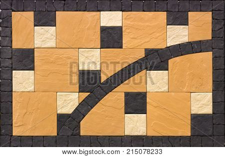 A sample of concrete paving slab for laying tracks.