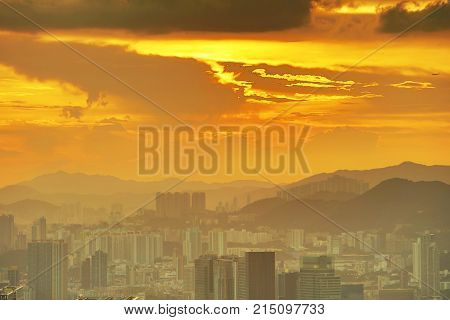 Sunset At 2016 Of Kowloon