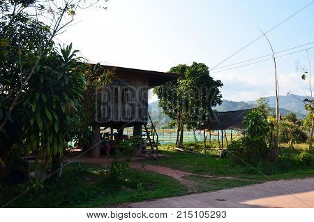 Old Wooden House Thai Style At Countryside