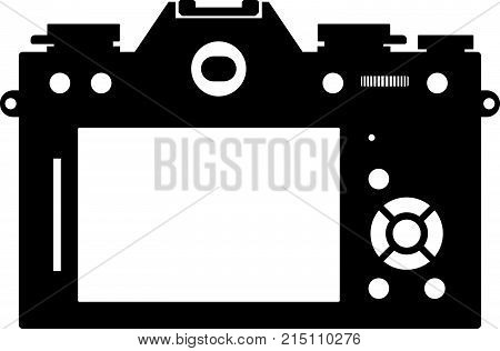 Mirrorless photo camera's back view, shade picture