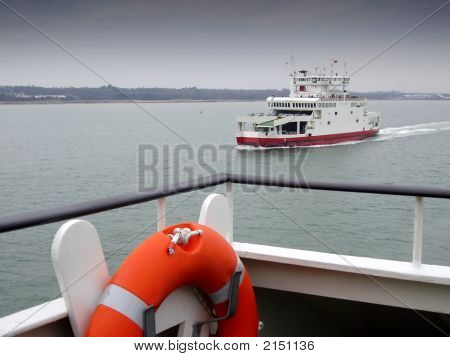 Approaching Car And Passenger Ferry