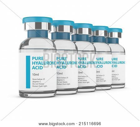 3D Render Of Hyaluronic Acid Vials