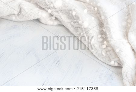 Background painted wooden Textile drape. The view from the top