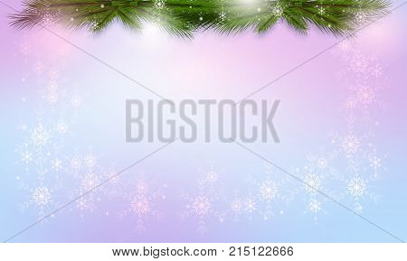 Illustration of christmas background dcorated with tree needles