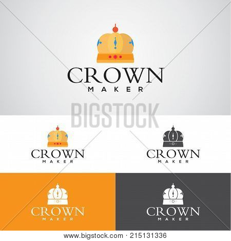 Crown maker logo design with crown for jewelers or crown manfacturers
