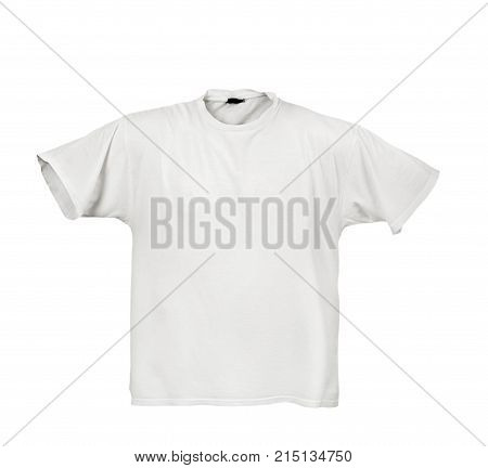 Hollow white T-shirt on a white background