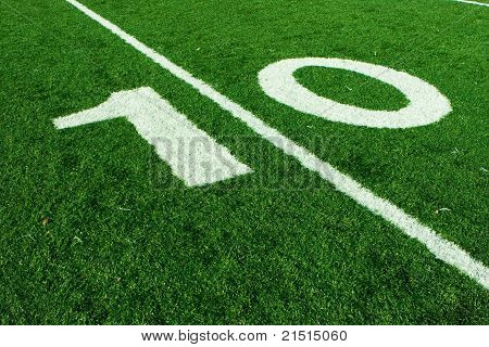 Voetbal tien yard lijn