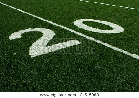 Voetbal twintig yard lijn