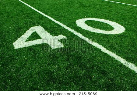 Voetbal veertig yard lijn