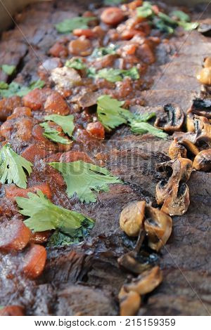 Makroshoot Of Grelled Beef Steak Close Up.