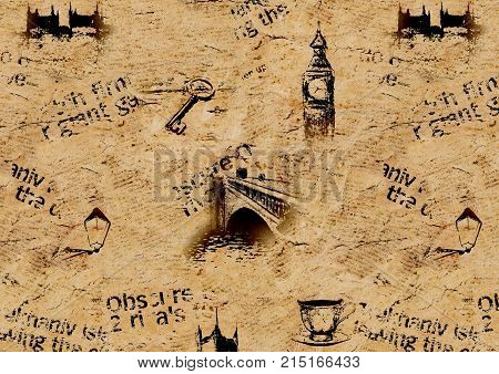 Vintage Grunge London Background