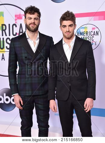 LOS ANGELES - NOV 19:  The Chainsmokers arrives for the 2017 American Music Awards on November 19, 2017 in Los Angeles, CA                