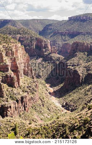 Overlook of the Becker Butte and the Salt River in the Fort Apache Reservation, Arizona