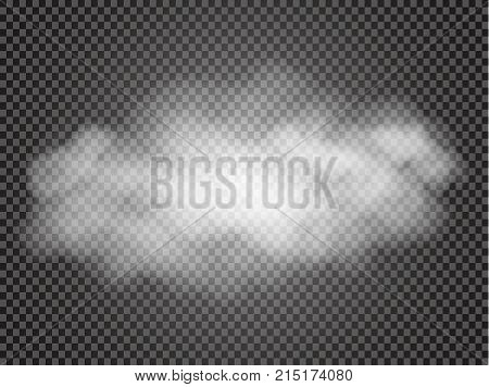Fog Or Smoke Isolated Transparent Special Effect. White Vector Cloudiness, Mist Or Smog Background. 