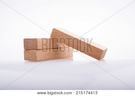 Wooden Domino Blocks On White Background