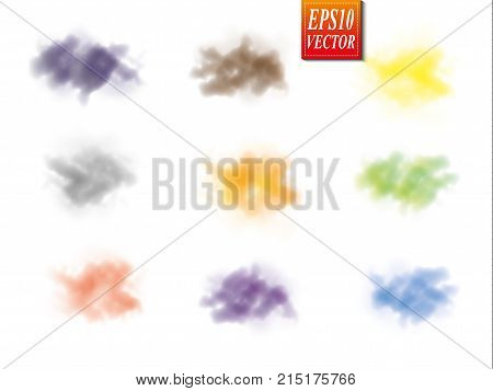 Fog Or Smoke Isolated Transparent Special Effect. White Vector Cloudiness, Mist Or Smog Background. 