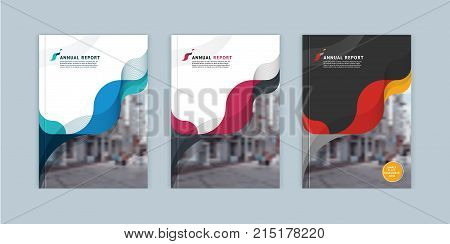 Abstract cover design, business brochure template, layout, report, magazine or booklet in A4 coral turquoise waves dynamic blurred, soft lines and smooth forms. Vector.