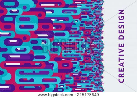 Vector template design of abstract cover in retro style from multi-colored geometric shapes for the design of booklet, catalog, brochure, flyer, magazine, poster, postcard, presentation, banner.