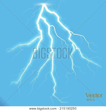 Storm With Lightning Isolated On Transparent Background. Vector