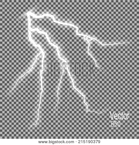Storm With Lightning Isolated On Transparent Background. Vector