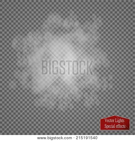 Fog Or Smoke Isolated Transparent Special Effect. White Vector Cloudiness, Mist Or Smog Background. 
