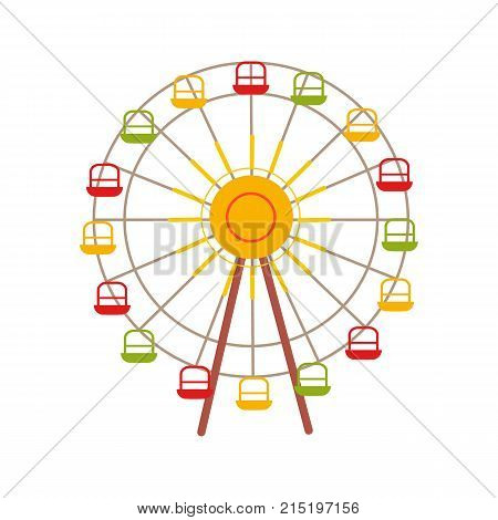 Colorful attraction, ferris wheel including red green yellow and brown colors at traditional october festival in germany held in october each year vector
