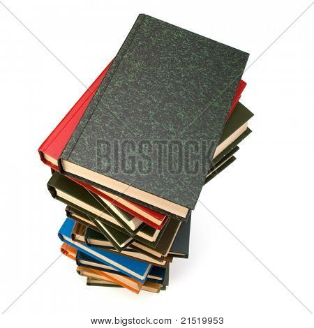 book stack isolated on  white background