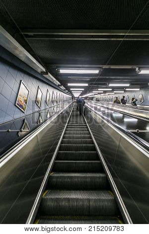 Stockholm, Sweden - 22Nd Of May, 2014. Stockholm Underground Metro Station T-centralen - One Of The