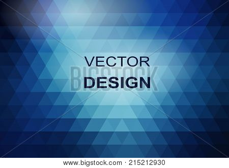 Vector blue background made of triangles. Geometric background.