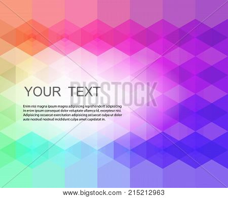 Vector background of colored hexagons with place for text