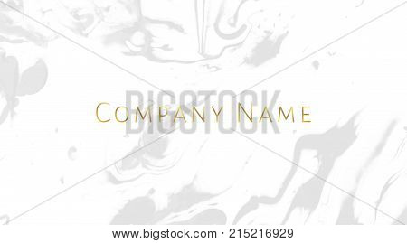 Business Card Template. Elegant, Abstract Branding With Marble Texture And Gold Inscription Company