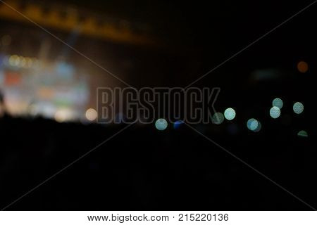 Texture Blur Scene Multicolored Lights And Smoke In Concert With Silhouettes Of Peoplebackground For