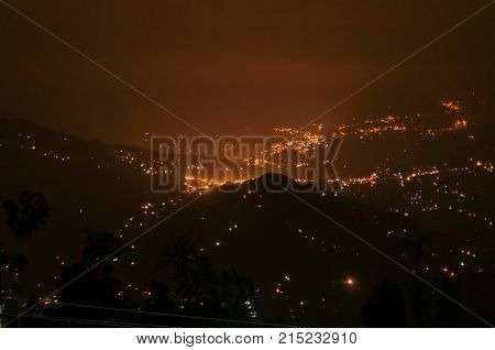 Beautiful night image of Darjeeling Queen of Hills West Bengal India